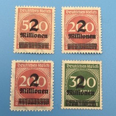 Germany / Weimar Deutsches Reich Hyperinflation OVP Surcharged Stamp Lot 1923 MH
