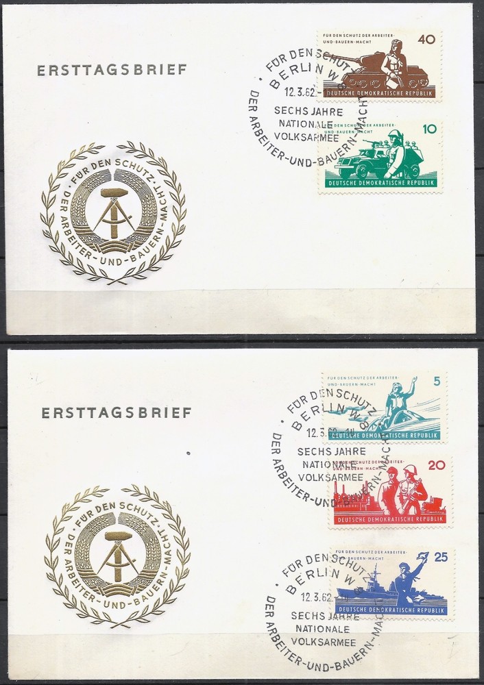 GERMANY (DDR) – 1962 „6th Anniversary Of The National People’s Army“ Two FDC’s !