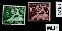MLH stamp set Sc P1-P2 1939 Germany Third Reich Newspaper Newsboy #1470