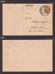 GERMANY 1920, Postcard from Augsburg to Ackersdorf