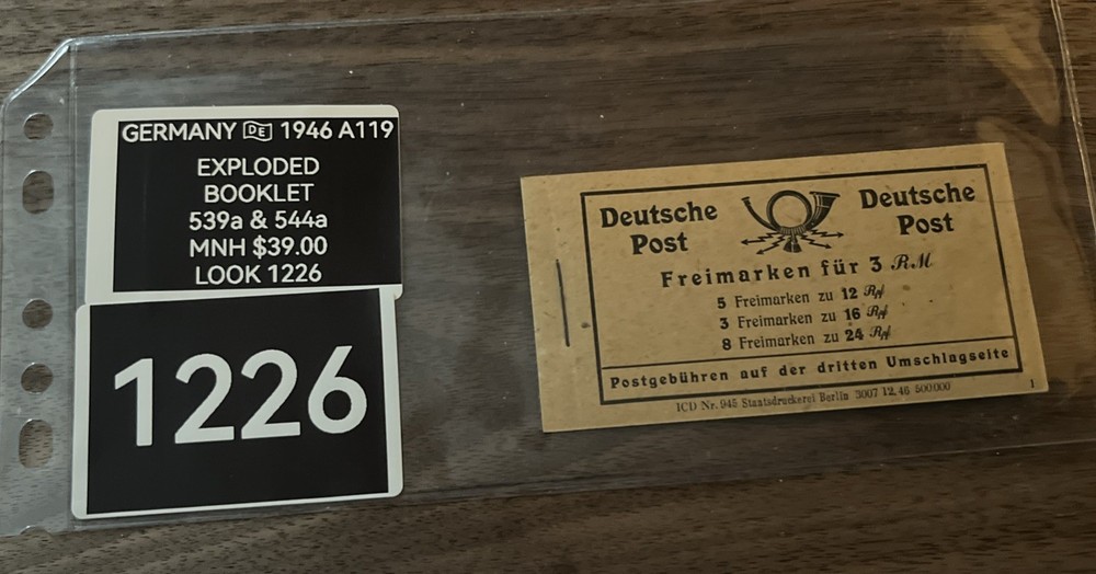 GERMANY 🇩🇪 1946 A119 EXPLODED BOOKLET 539a & 544a MNH $39.00 LOOK 1226