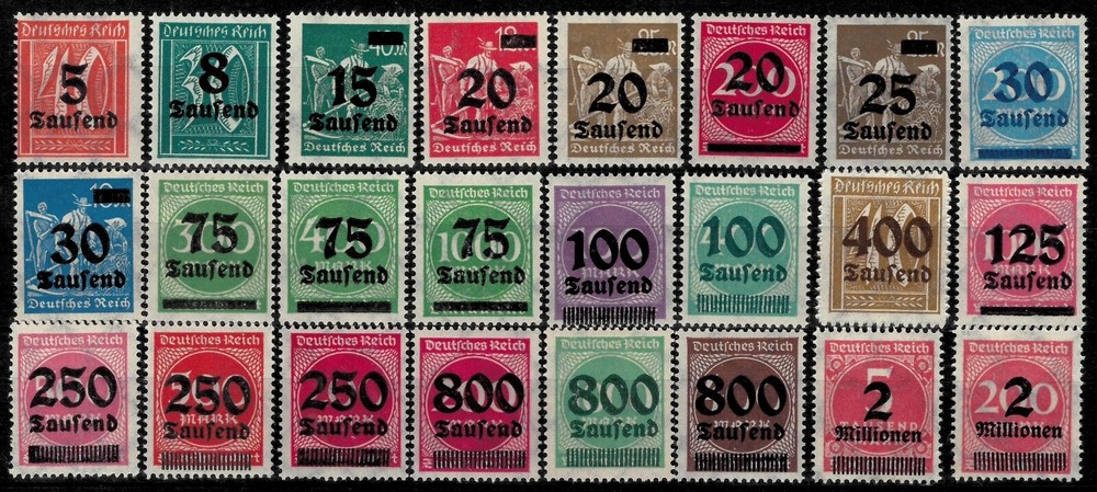 Germany Weimar Republic 1923 ☀ Hyper Inflation Issues with ovpt. ☀ MNH**