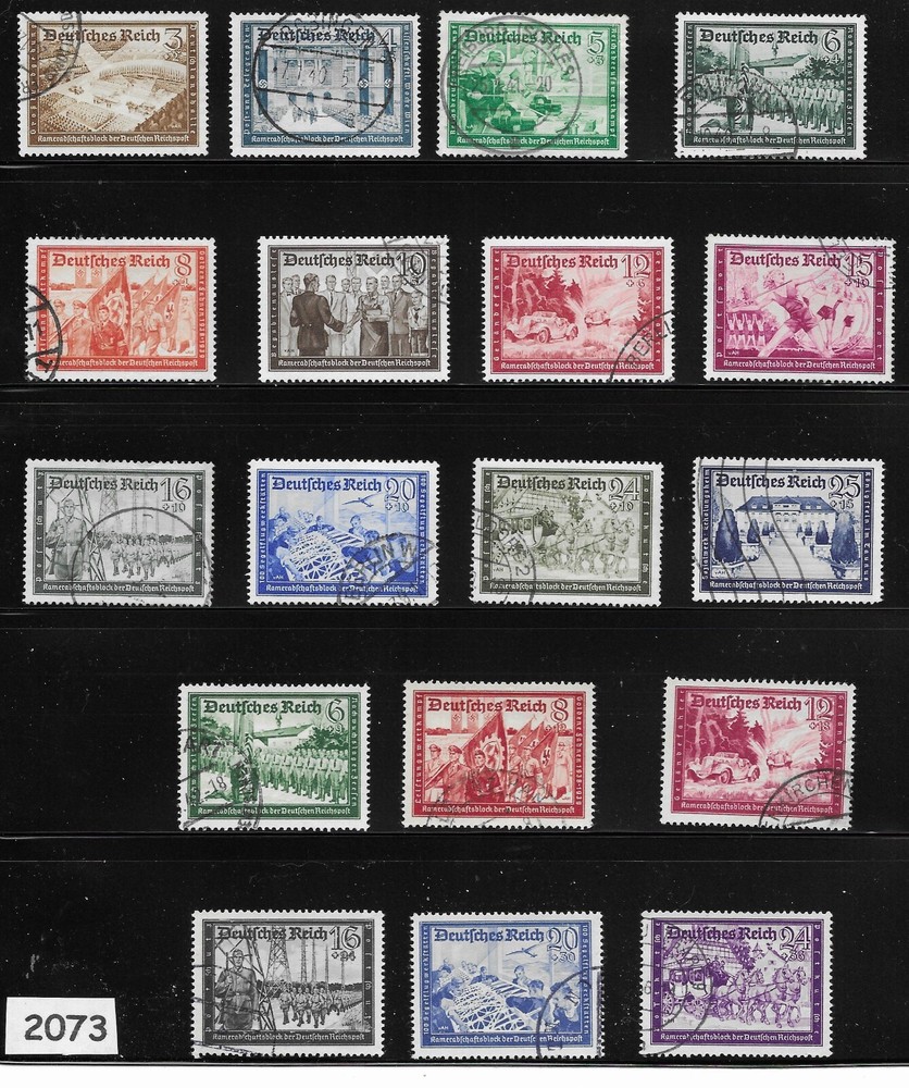 #2073 Used set B148-159 1939 & 1941 18 stamps Postal Hitlers‘ Culture fund