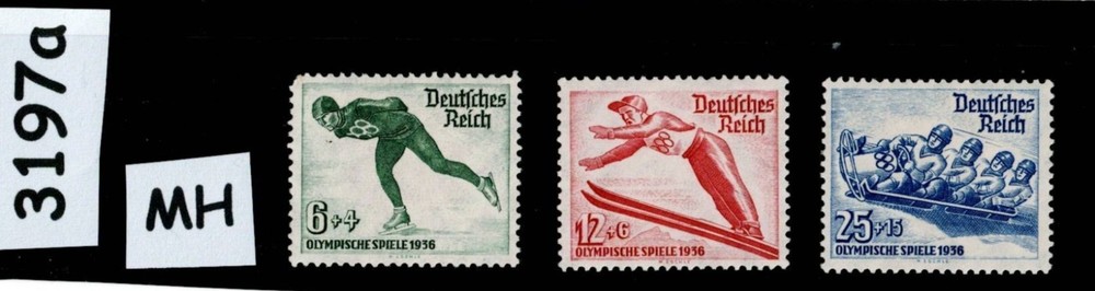 MH Stamp set B79-B81 1936 Berlin Germany Winter Olympics complete #3197a