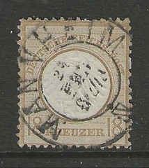 1872 GERMANY 18 Kreuzer small Shield issue used MANNHEIM $ 586.00