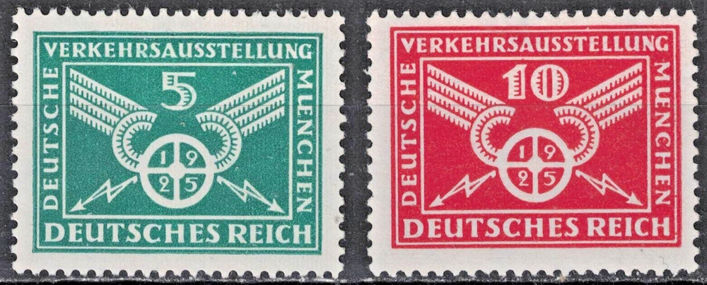 GERMANY:1925 SC#345-46 MHOG German Traffic Exhibition, Munich AP1439