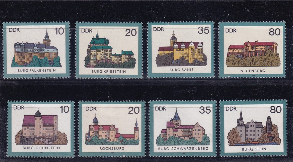 DDR MNH ** 2910-3 & 2976-9 Building sets from 1984 & 5