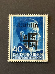 Germany WWII propaganda fantasy overprint (LUBLIN) 40 Rpf. USED #626