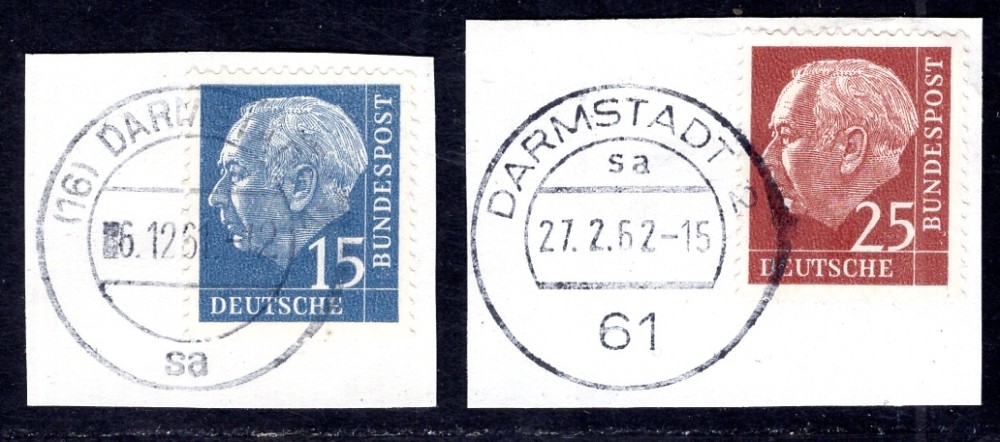 GERMANY 1954 184y,186y used FLAWLESS signed SCHLEGEL BPP (N2605