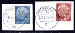 GERMANY 1954 184y,186y used FLAWLESS signed SCHLEGEL BPP (N2605