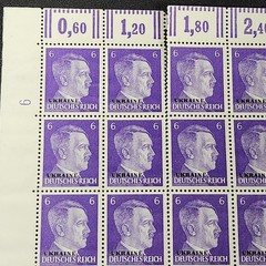 1941 Ostland 6 Pfenning German Adolph Hitler Full Stamp Sheet WW2 Third Reich
