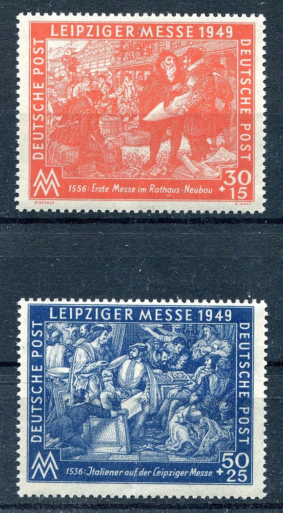 GERMANY 1949 SOVIET OCCUPATION ZONE 10NB4-10NB5 LEIPZIG FAIR SET PERFECT MNH