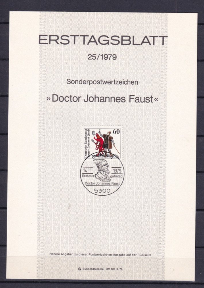 Bundesrepublik ETB 1020 Scott 1304 Doctor Faust