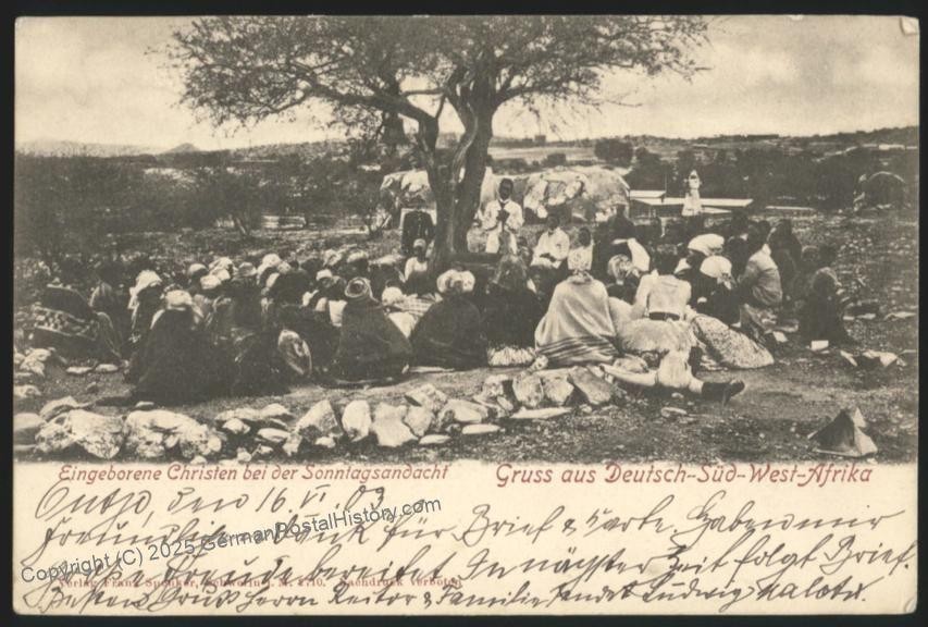 Germany 1903 SW Africa DSWA Outjo Cover Native Chrtisians Sunday Service 113069
