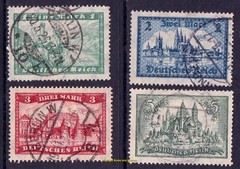 EBS Germany 1924 – Buildings – Bauwerke – Michel 364-367 X – Used – cv $64 – (u5