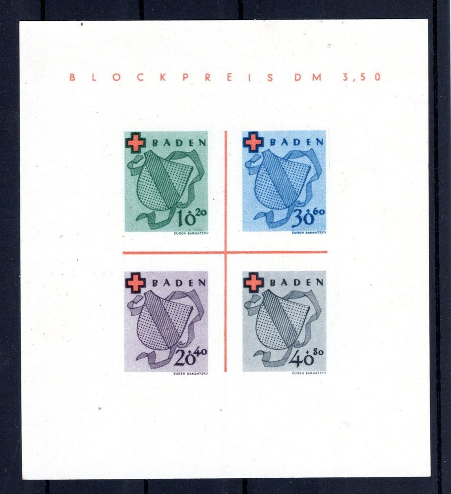 Frz.zone-baden Red Cross Block 2II Impeccable MNH Mint (81069