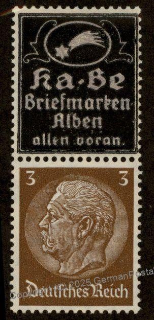 Germany Hindenburg Kabe Tag der Briefmarke Advertising Se-Tenant ZSD 88472