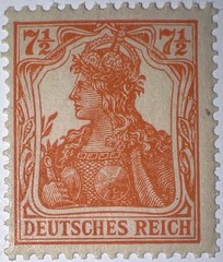 Travelstamps1916 Germany Deutsches Reich Mi. Nr. 99b Germania 7 1/2 Pf , MOGNH