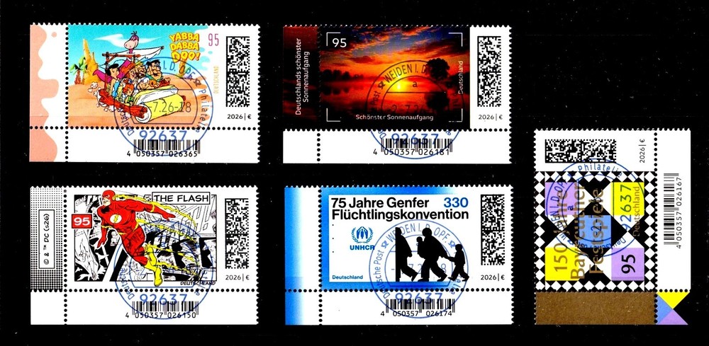 DEUTSCHLAND 5 New Issues July 2026 Corner Margin Single Stamps Mi 3976-3980 EST