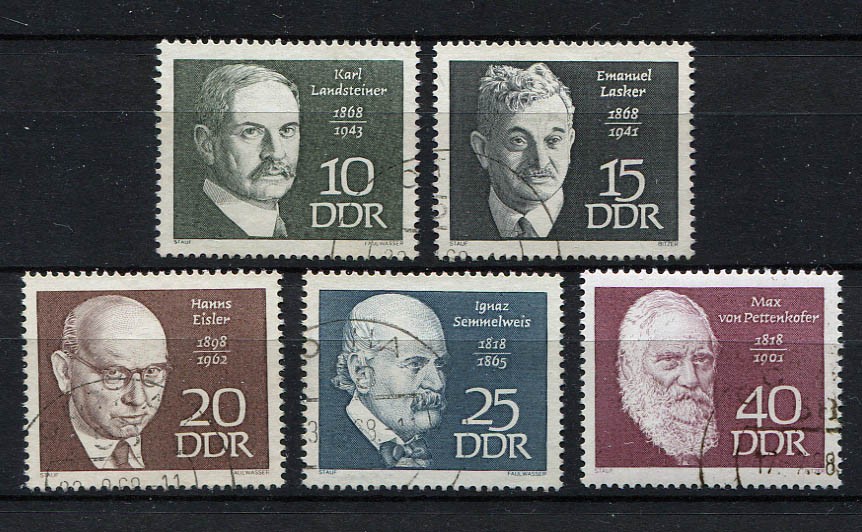 Germany – DDR : Famous People set from 1968 – used / CTO
