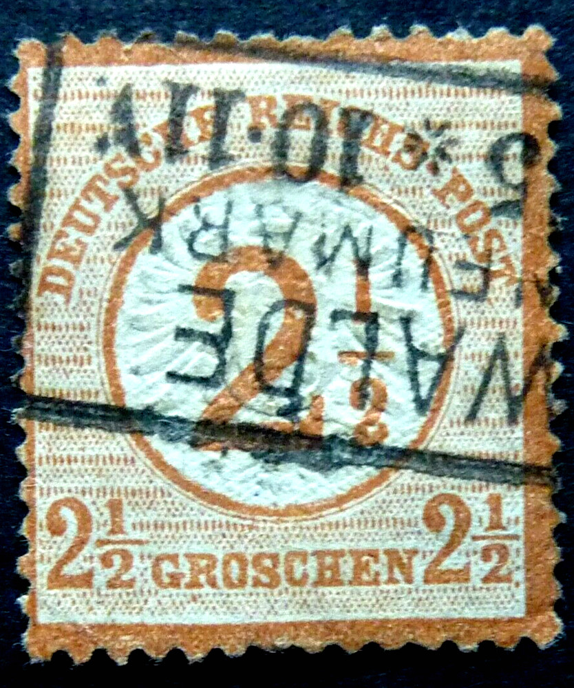 1 N ] GERMANY STAMP – 1874 – SG 29 – ARMS EMBOSSED – FINE USED