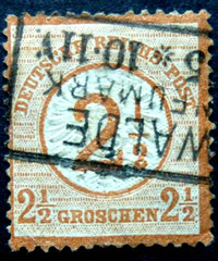 1 N ] GERMANY STAMP – 1874 – SG 29 – ARMS EMBOSSED – FINE USED