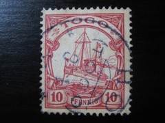 TOGO GERMAN COLONY Mi. #9 used Kaiser Yacht stamp w/ scarce „Ho“ cancel!
