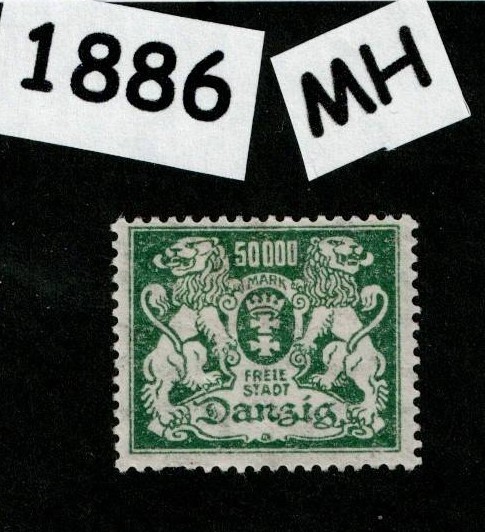 MH stamp Sc 132 Gdansk Poland Danzig 1923 Germany post WWI #1886