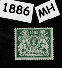 MH stamp Sc 132 Gdansk Poland Danzig 1923 Germany post WWI #1886
