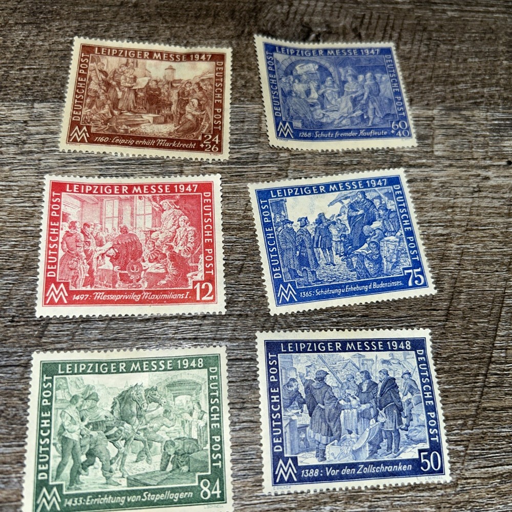 Germany 1947, 1948 Lightly Hinged Set Of 6 OG, Leipziger Messe Trade Fair