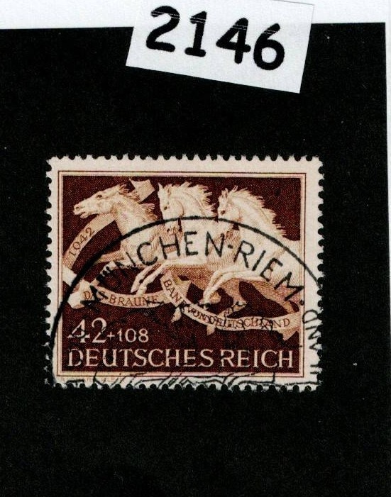 Used stamp B205 1942 Brown Derby Horse race Munich Germany #2146