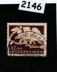 Used stamp B205 1942 Brown Derby Horse race Munich Germany #2146