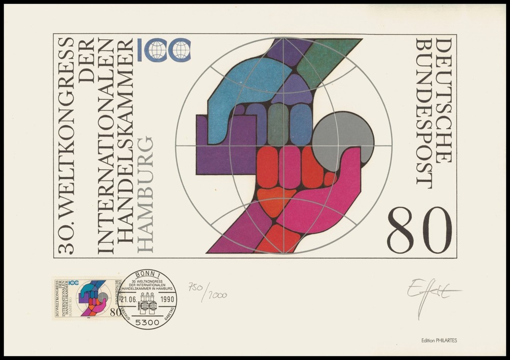 ART-EDITION 1990 GERMANY 1471 HAMBURG HANDELSKAMMER – HAND-SIGNED !!