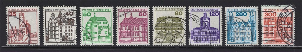 Germany Scott # 1308-1315 Used Castles Set 1979