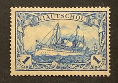 Travelstamps: Germany Kiautschou Stamps $1 Dollar Kaiser’s Yacht mint OG H WMK