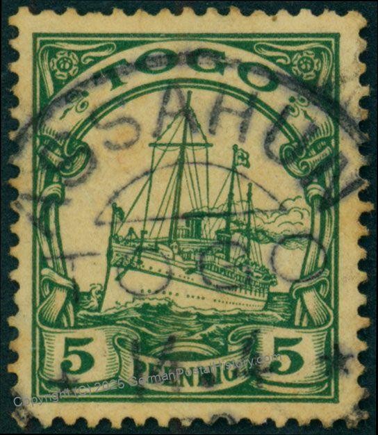 Germany Togo ASSAHUN Cancel Expertized G Ho 5pf Small Yacht 76230
