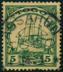 Germany Togo ASSAHUN Cancel Expertized G Ho 5pf Small Yacht 76230