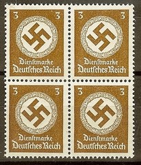 Stamp Selection Germany Official Block WWII German 3 12PF Cut From Sheet MNH