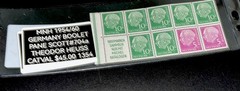 MNH 1954/60 GERMANY BOOLET PANE SCOTT#704a THEODOR HEUSS CATVAL $45,.00 1354