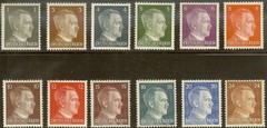 AUTHENTIC Historical Artifact 1941 WWII Adolf Hitler 12 Stamps MNH