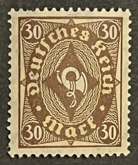 Travelstamps: 1921 Germany Deutches Reich Stamps Scott #183 – 30m Post Horn MNH