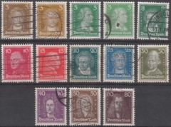 Stamp Germany Reich Mi 385-97 Sc 351-62 1926 Famous German Goethe Bach Kant Used
