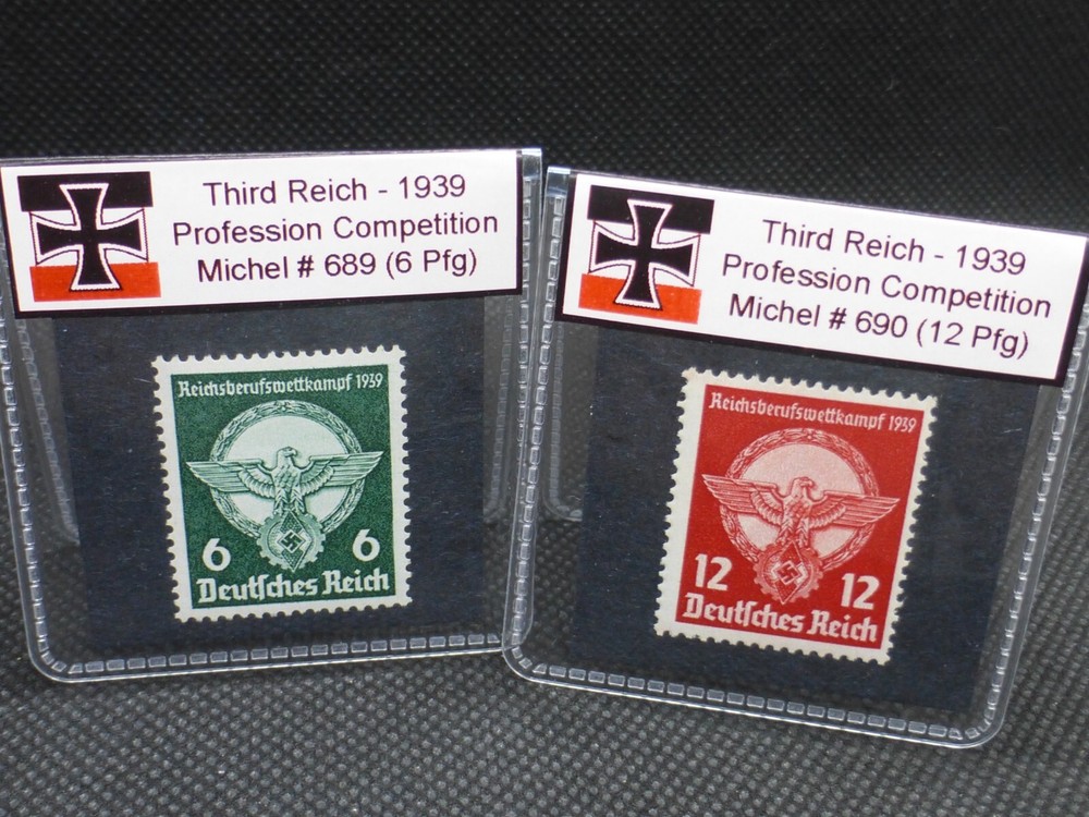 Nazi Germany 1939 Profession Competition 2 Stamp Set Reichspfennig Artifacts