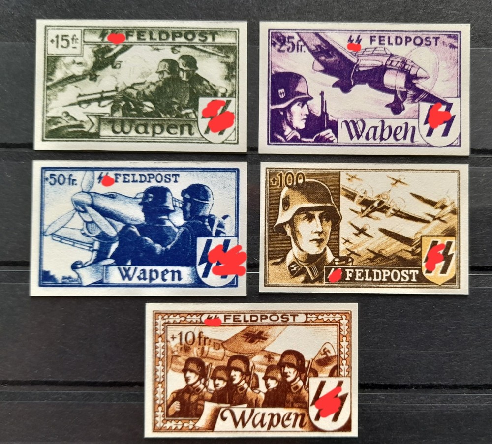 Field Post Belgian-Flemish Legion Donation Vignettes SS around 1943 – Reproduction