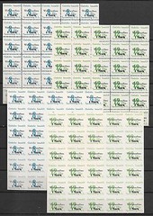 Spremberg stamps 1946 MI 21-22A+B Sheetparts of 30 stamps UNG VF