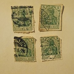 34 Germany Deutsches Reich Used Germania Postage Stamp Lot Handstamped 5-60 Pf