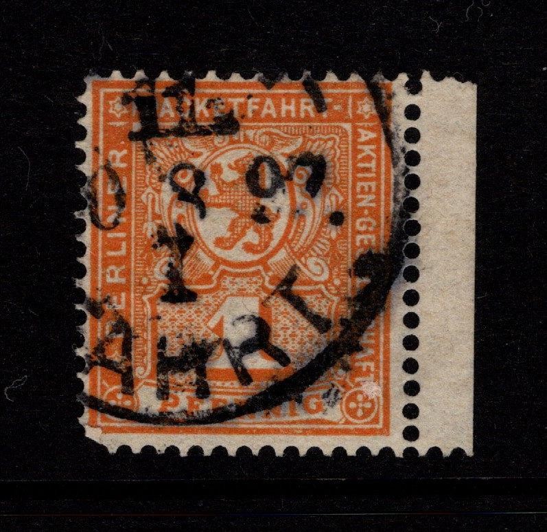 Germany Late 1890s 1p Org Yellow Berlin Post Used / Wmk Step Lines – S58677