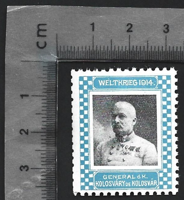 Germany WWI WELTKRIEG 1914 poster stamps (2) GEN.D.K. KIRCHBACH AUF LAUTERBACH