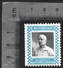 Germany WWI WELTKRIEG 1914 poster stamps (2) GEN.D.K. KIRCHBACH AUF LAUTERBACH