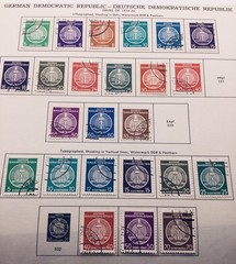 Germany Lot – 127 Stamps 1946-56 on Cut Album Pages – DDR, USSR, British US Zone